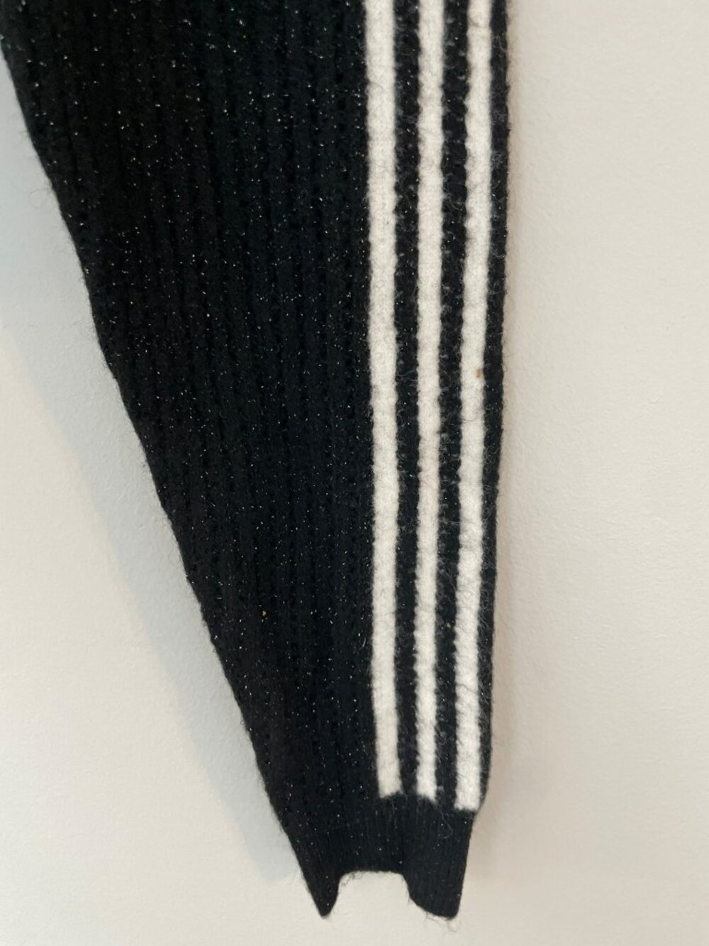 Adidas Lurex Knit Crew Sweater Black Trefoil Logo Women's Size Large MSRP$85NWT - Picture 6 of 8